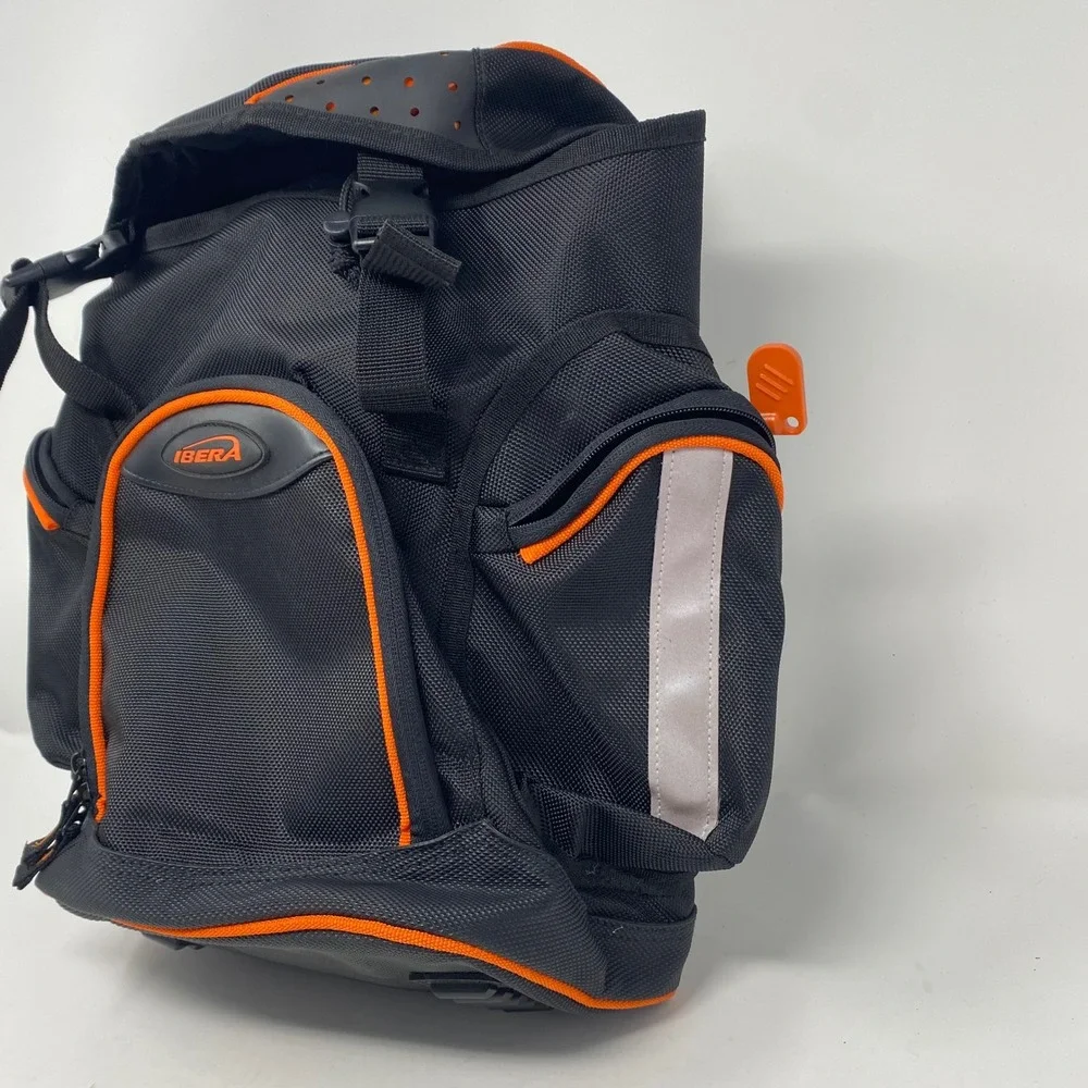 Ibera PakRak Bicycle Pannier Bag Black Orange Quick Release Commuter Bike Bag